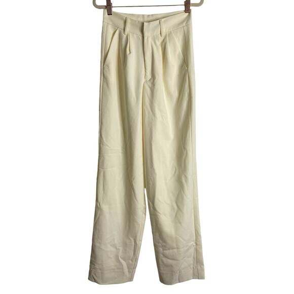 Revolve Nonchalant Label Pilar Pant Trouser Slim Fit Soft Cream White X-Small - Picture 5 of 14